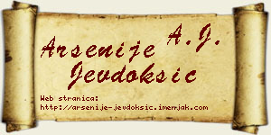 Arsenije Jevdoksić vizit kartica